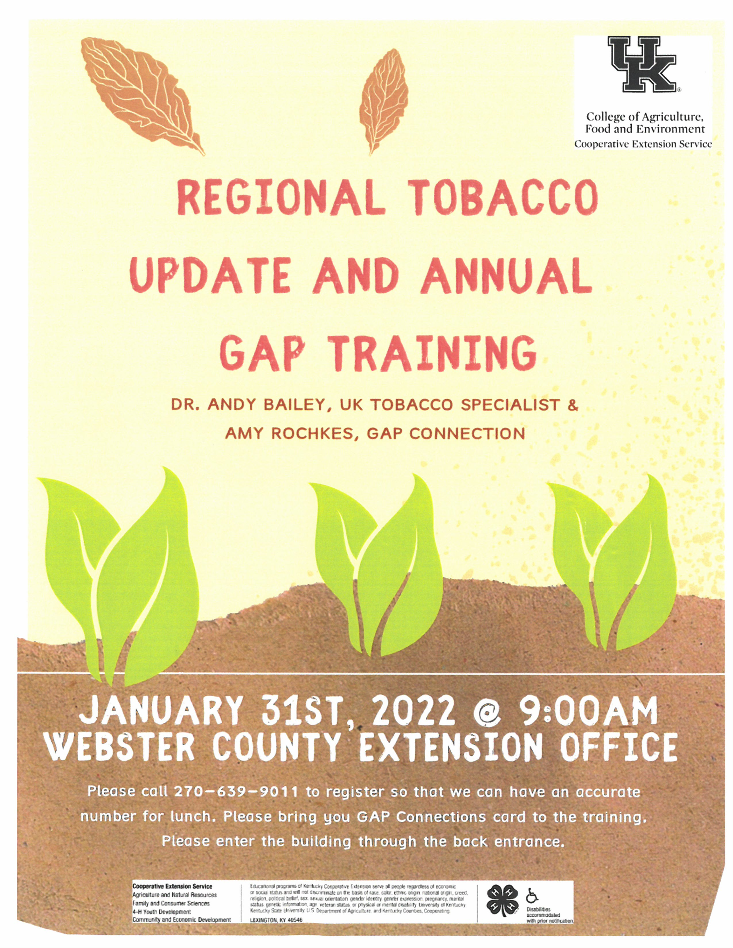 Reginal Tobacco Update and Annual Gap Training